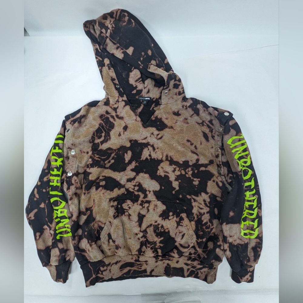 Unbothered brown and black tie dye hoodie XXL  [246]